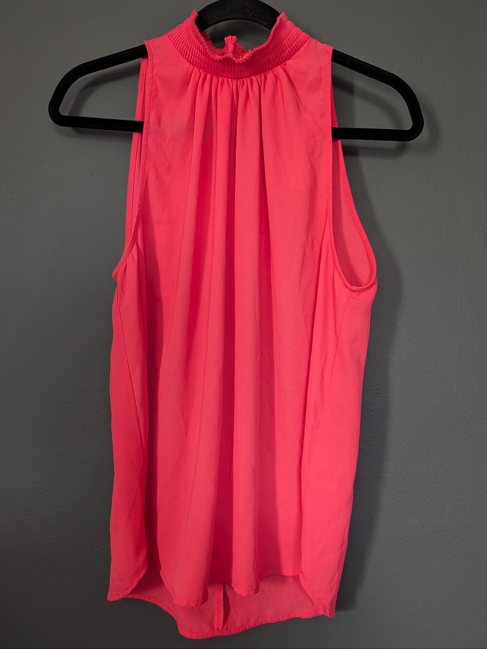 New York & Company Hot Pink Mock-Neck Sleeveless Blouse 0063